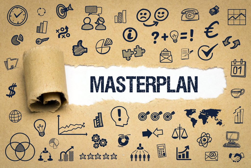 Masterplan / Papier mit Symbole