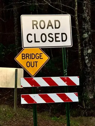 Bridge out road closed